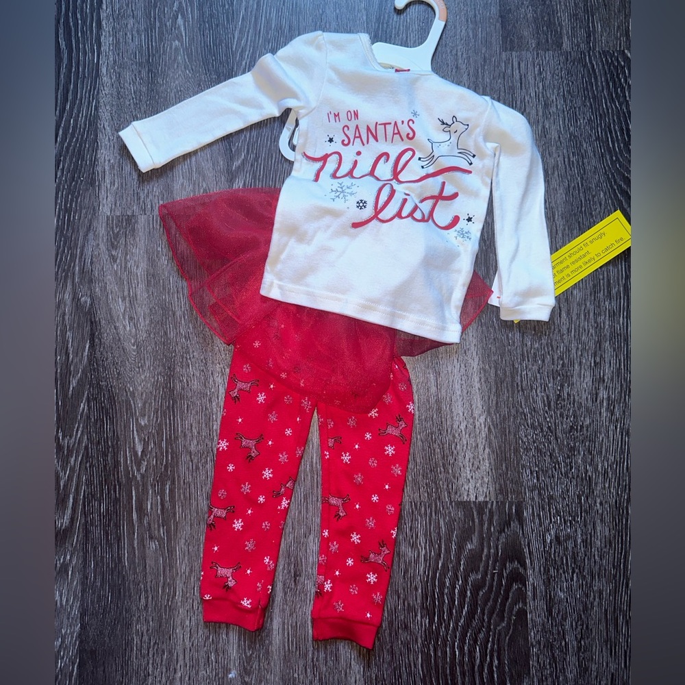 Girls Christmas Pajamas Size 12 Months New